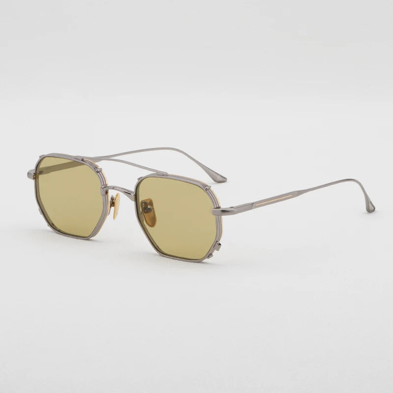 MARBOT Sunglasses Double Bridge Design Handmade Quality Alloy Rectangular Designer Brand Classic Alloy Glasses Outdoor UV400