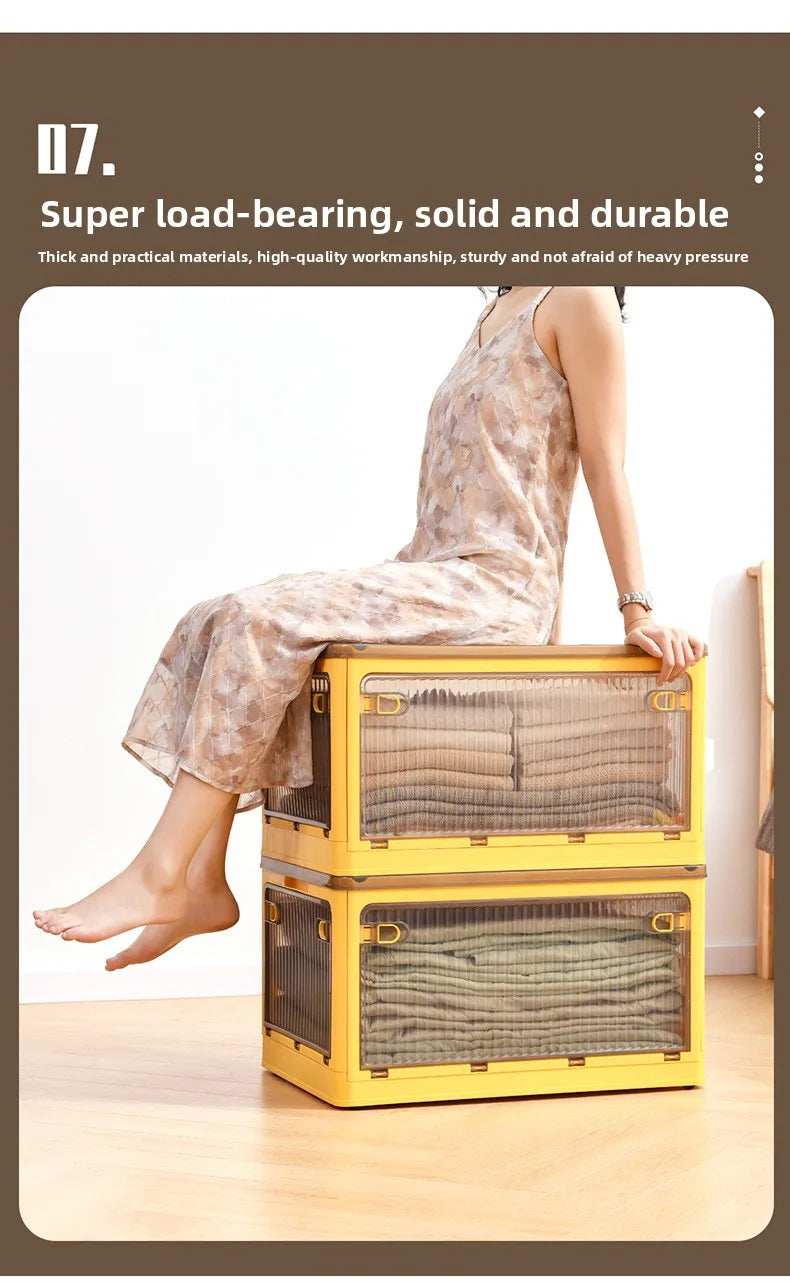 Household Plastic Transparent Sorting Wardrobe Clothes Toys Book Storage Box Folding Storage Box Shoes Storage Box Plastic Boxes