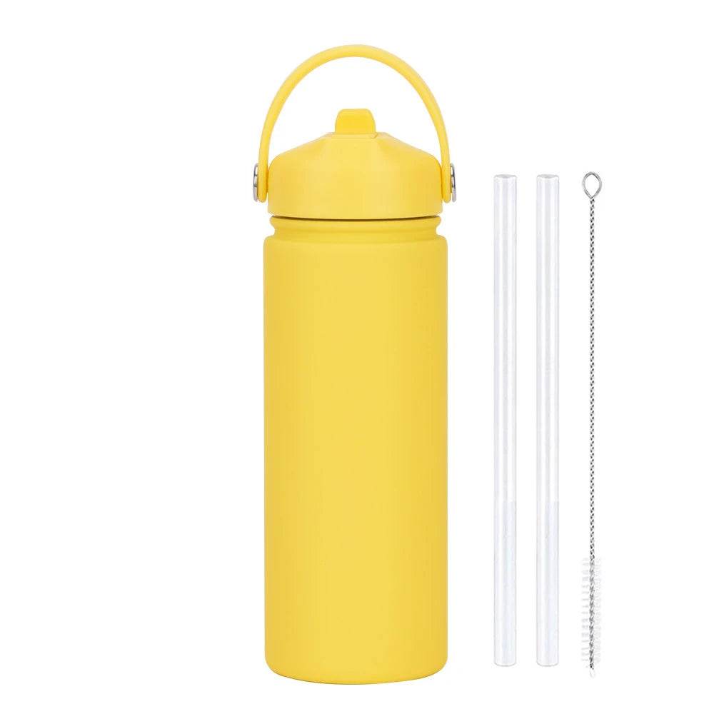 Insulated Water Bottle 500ml Custom Text/Logo - 304 Steel, 24H Cold, Office & Gym Essentials - AIAZ