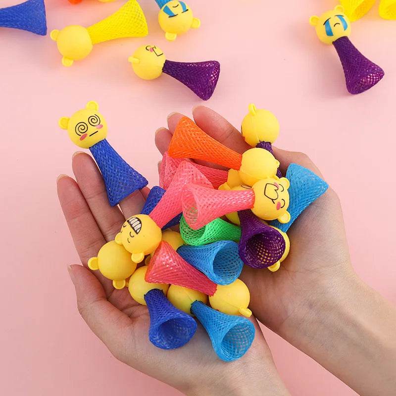 20Pcs Cartoon Mini Expression Bouncing Doll Toys for Kids Birthday Party Favors Baby Shower Gift Goodie Bag Piniata Fillers - AIAZ