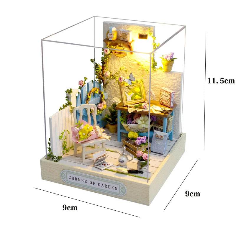 Kitten Mini Doll House 3D Puzzle Assembly Model Building Kit Creative Room Bedroom Decoration With Furniture Wooden Crafts Gifts - AIAZ