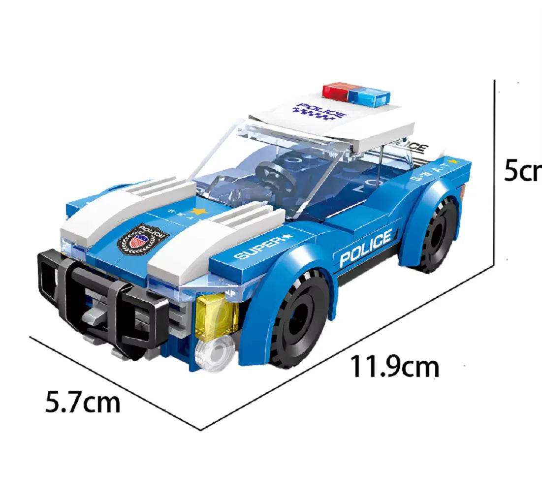 Children Education Toys DIY Block Patrol Helicopter Police Car Assembly Set Up Puzzle Kids Fun Boy Gifts - AIAZ