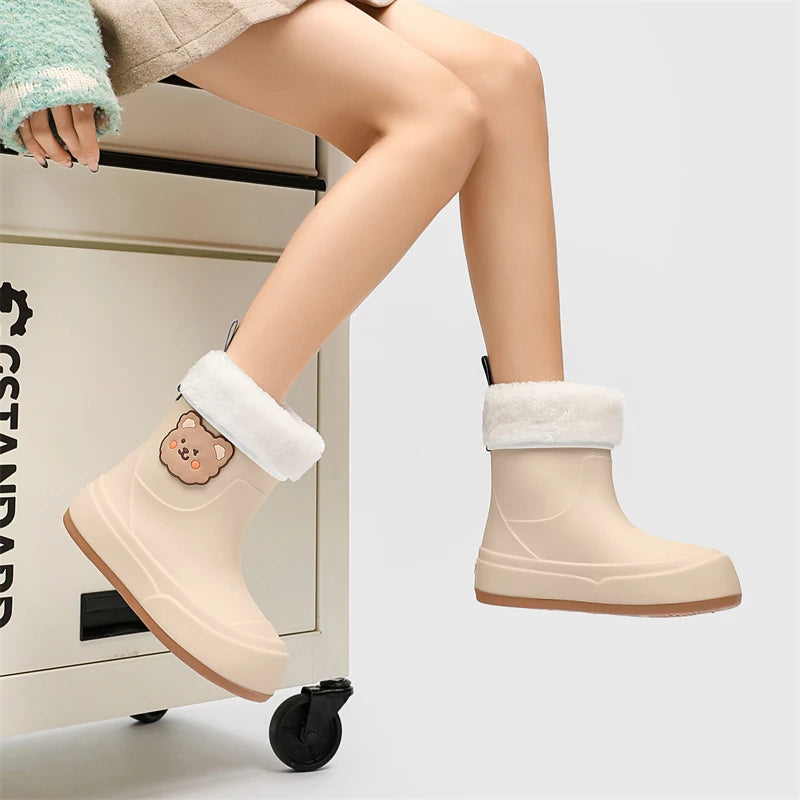 Cute Parent-Child Rain Boots Women's Anti-Slip Waterproof oes Four Seasons Universal Slip-Resistant Rubber Boots
