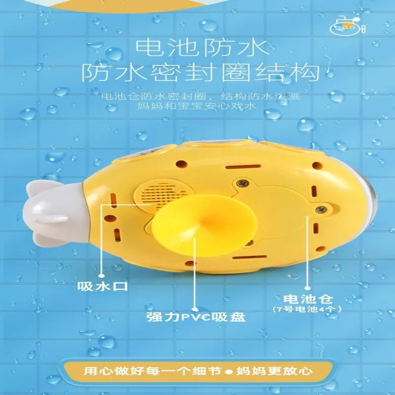 Radish Submarine Shower Baby Bath Toy Infant Play Electric Shower Children Play Water Bath Artifact