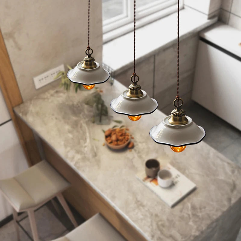 IWHD Modern Simple Ceramic LED Pendant Lamp Home Indoor Decor Lighting Bedroom Restaurant Dinning Living Room Lights Hanglamp