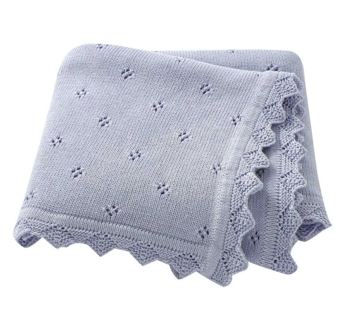 Knitted Baby Blanket Newborn Swaddle Wrap Blankets For Boys Girls 100% Cotton Soft Infant Receiving Blanket Crib Quilt Stuff