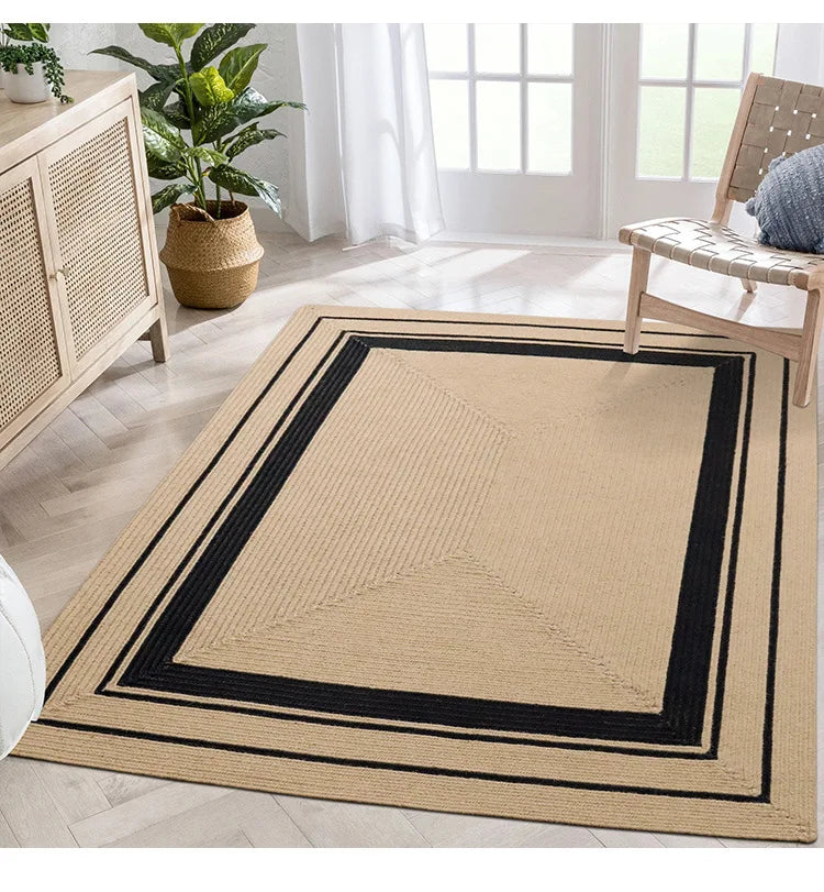 Living Room Carpet Home Decoration Natural Jute Hand Woven Bedroom Rug Fashion Minimalism Wear-resistant Durable Breathable Mat