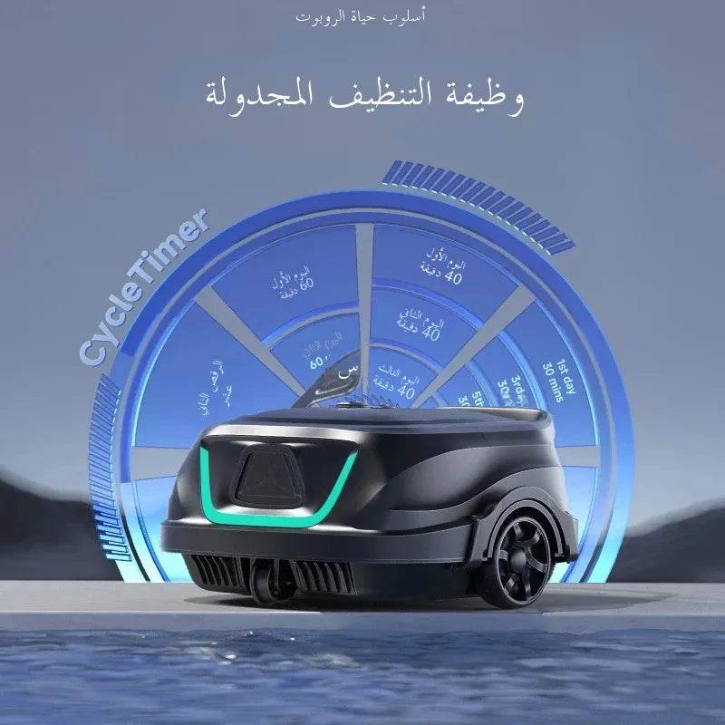 Swimming Pools Vacuum Cleaner Wireless for Floor Smart Cleaning Robot Auto-Parking Dual-layer Filtration120mins Running Time - AIAZ