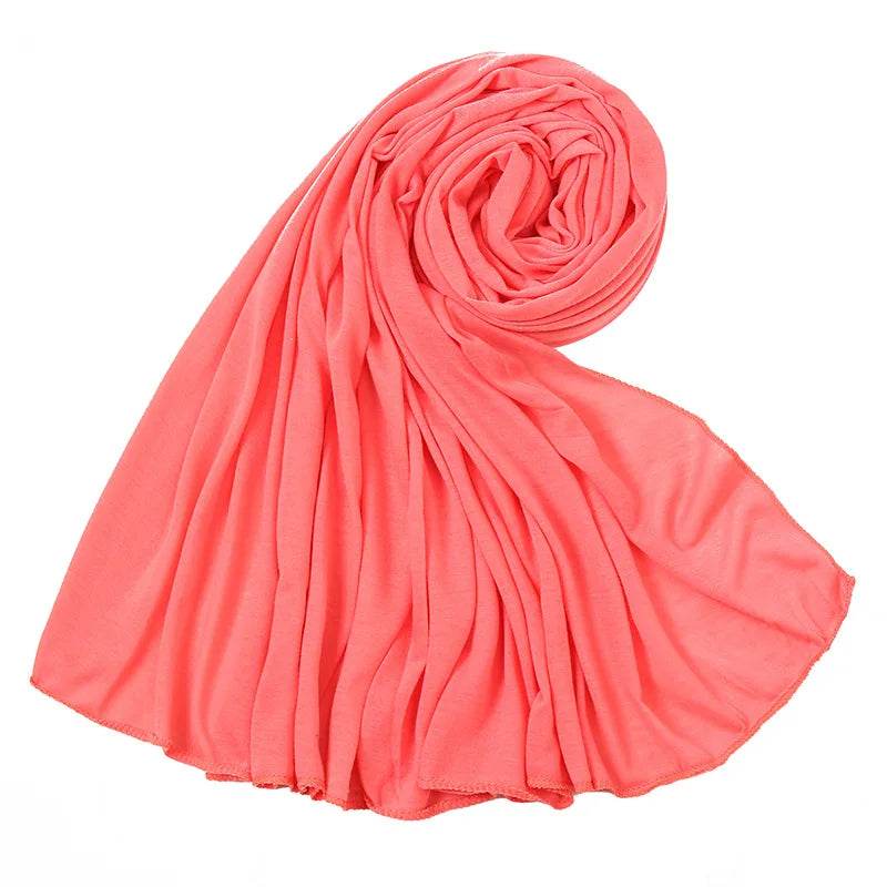 Hot Muslim Fashion Woman Soft Hijabs Scarf Shawl Plain Cotton Jersey Scarves Turban Women Long Shawls Head Wrap Headband Abaya - AIAZ