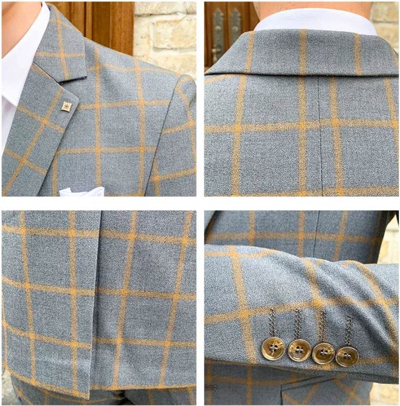 2025 Suit (Blazer+ Pants) Men's Fashion Hosts British Style Work Business Wedding Casual Art Style Elegant Gentleman Suit M-5XL - AIAZ