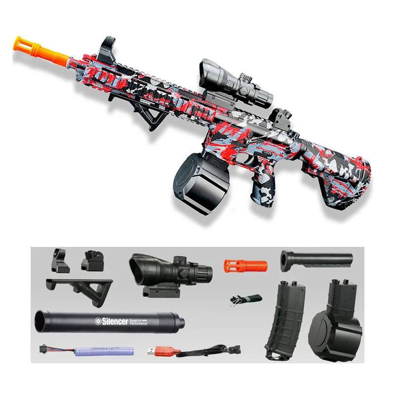 M416 Gun Toy Outdoor Electric Blaster Shooting Sport Gel Bullet Shoot Summer Water Ball Toys For Interactive Parent Child Game - AIAZ