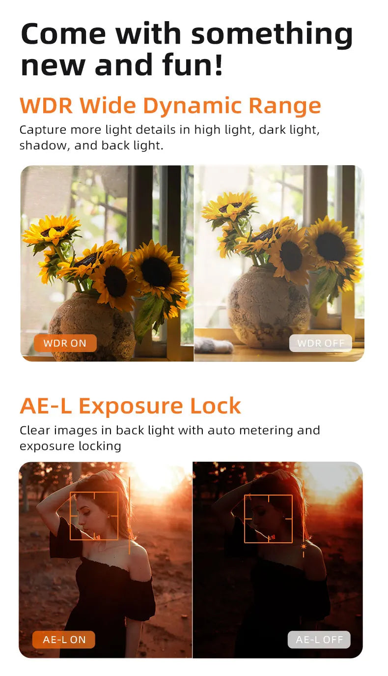 ORDRO M5 5K Action Pocket Video Camcorder Infrared IR Night Vision Big Touchscreen Vlog Camera with Tripod Remote Control SDcard