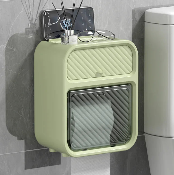 Toilet Paper Holder Box holder Bathroom Rack Waterproof Reel Tissue Storage Box Punch-free Kitchen Bathroom Storage Holder