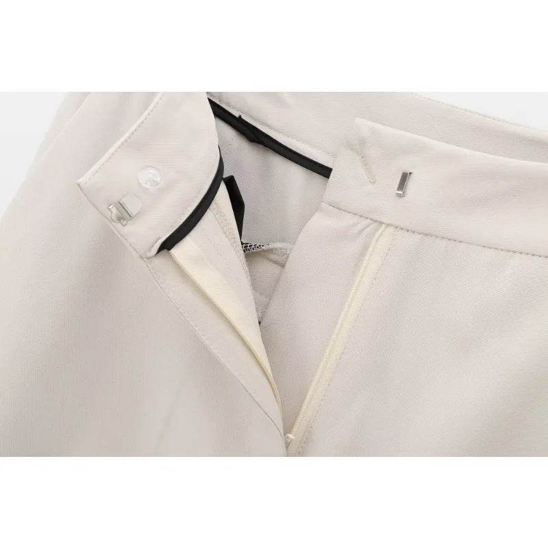 Women's Suit Set Business Formal Blazer & Pants Gold Button Jacket High Waist Straight Leg Office Wear Spring Wrinkle-Resistant - AIAZ