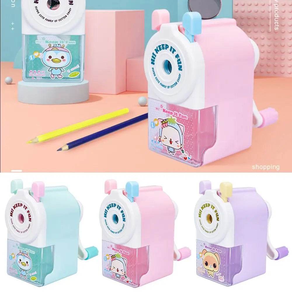 School Supplies Cartoon Animal Gift Pencil Sharpener Anti Sticking Lead Automatically Enters Lead Hand-cranked Mechanical Tool - AIAZ