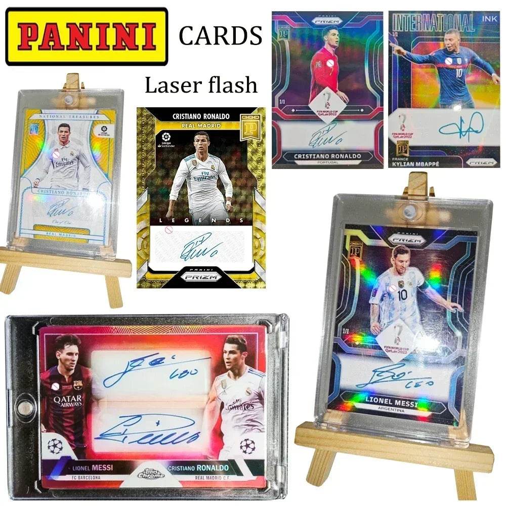 Panini collectible card laser flash DIY Messi Cristiano Ronaldo Kylian Mbappe David Beckham Card bricks Holiday gifts 1.5mmthick - AIAZ