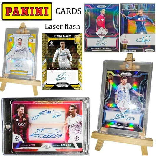 Panini collectible card laser flash DIY Messi Cristiano Ronaldo Kylian Mbappe David Beckham Card bricks Holiday gifts 1.5mmthick - AIAZ