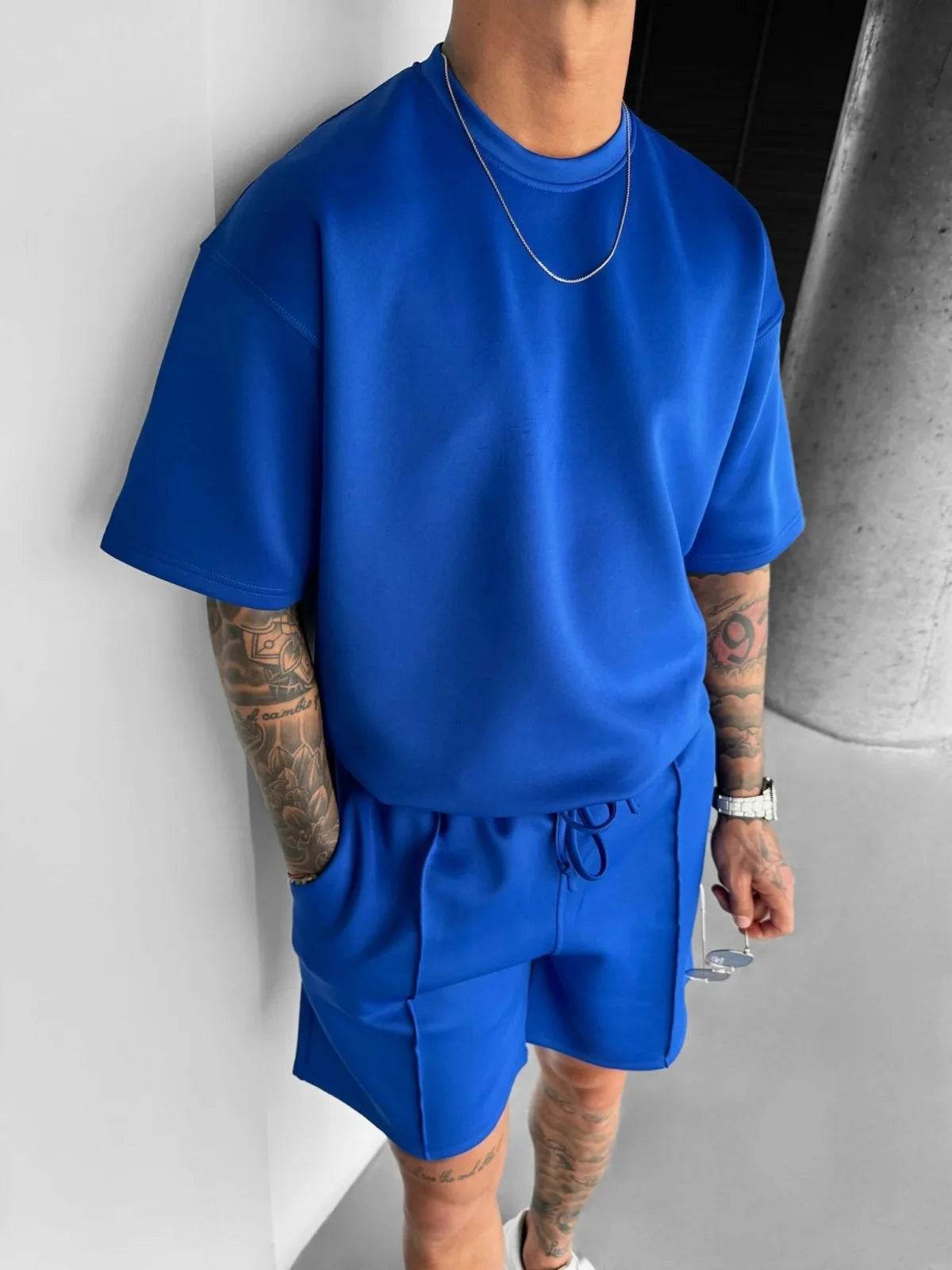 Men 2025 summer fashion sports design sense simple casual solid color quick drying short-sleeved T-shirt trend clothes - AIAZ
