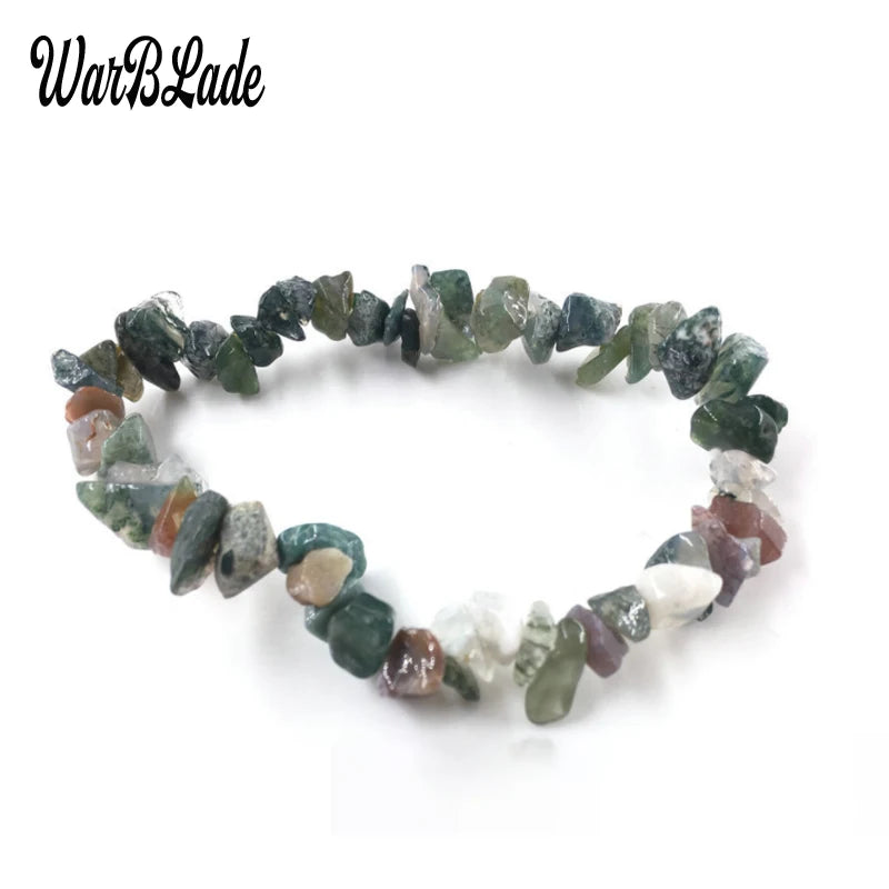 New Women Bracelets Bangles Natural Gem Stone Bracelet Irregular Stretch Chip Beads Nuggets Bracelets Bangles Crystal Wristband