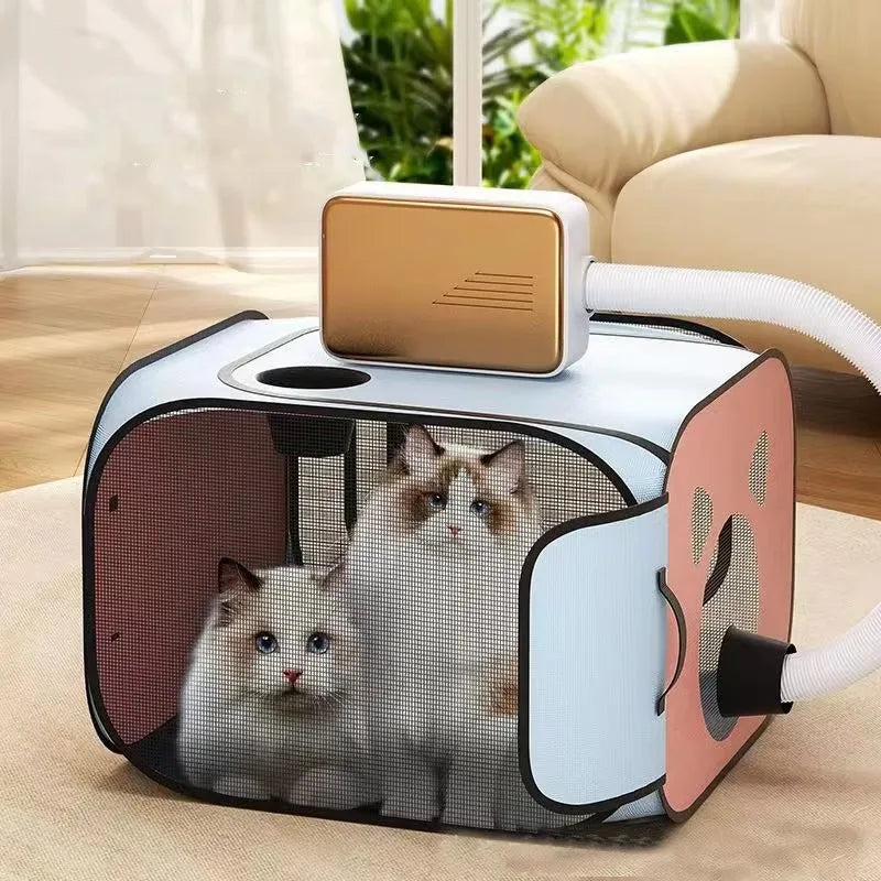 Portable Foldable Cat Hair Drying Box Tent Household Pet Hair Dryer Clean Grooming House Bag Pet Dryer Box