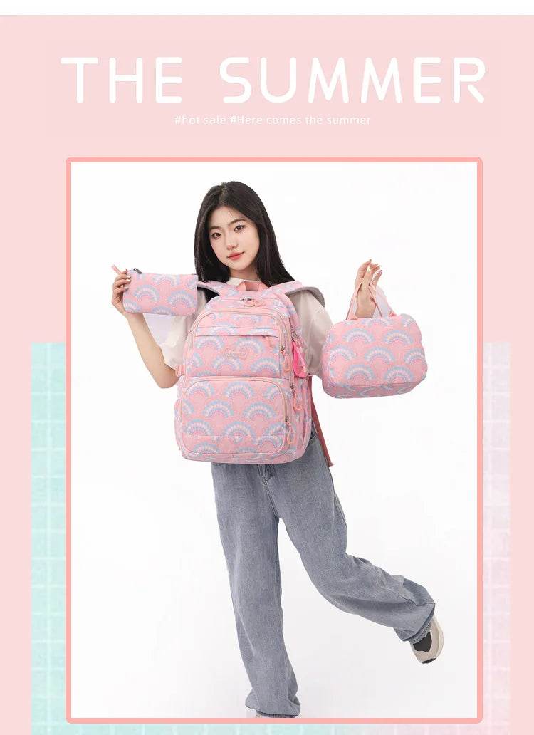 School Bags Girls Casual Travel Backpack Children Middle School Students Backpacks Business Oxford Waterproof Rucksack No Wheel - AIAZ