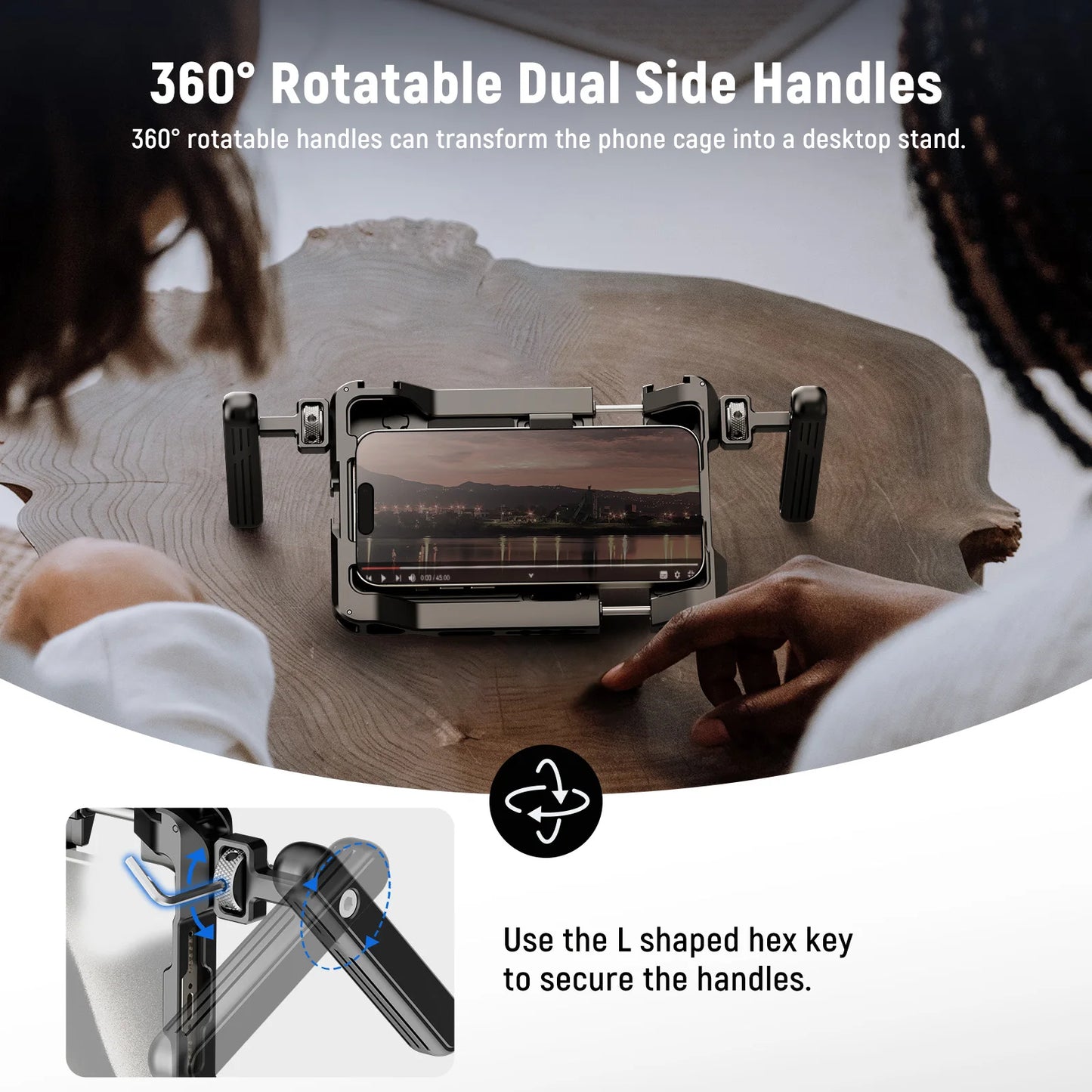 NEEWER Universal Smartphone Video Rig with Handles 67mm Filter Adapter Phone Cage for iPhone 14 13 15 Pro Max Samsung S23 Ultra