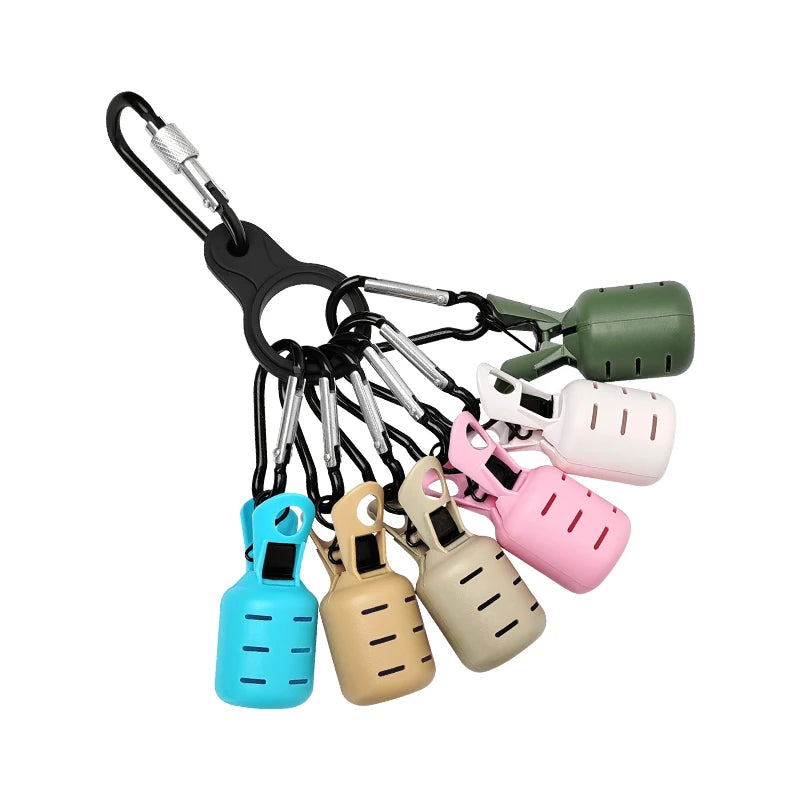 New Squid Jig Bait Protector Kit 6pcs Webfoot Octopus Egi Hooks Cover Cuttlefish Umbrella Lure Cap with Carabiner Fishing Tackle
