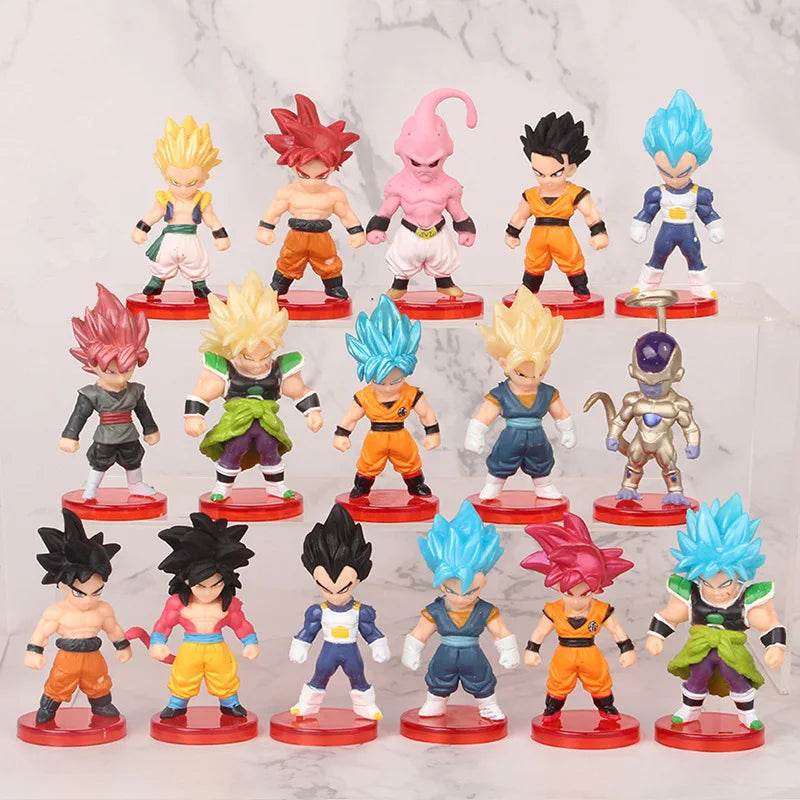8-21PCS Dragon Ball Z Set Super Son Goku Vegeta Broly Buu Action Figure Anime Figurines Ultra Instinct Model Gifts Toys - AIAZ