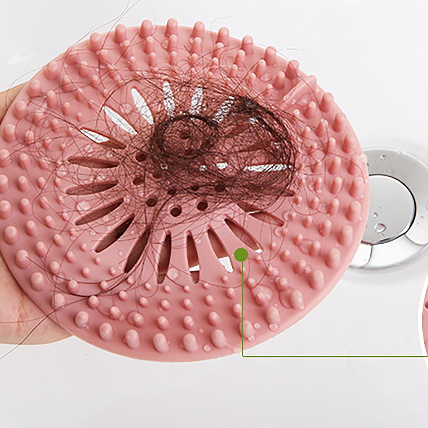 Silicone Drain Hair Catcher with Suction Cup Shower Bathtub Drain Strainer Hair Filter Drain Sink Strainer Bathroom Accessories