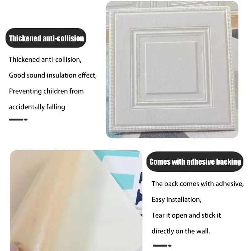 35cm*35cm 3D Waterproof Wall Stickers Peel and Stick Wallpaper Self Adhesive Wallpapers Home Decor Sheet Paper Moisture-proof