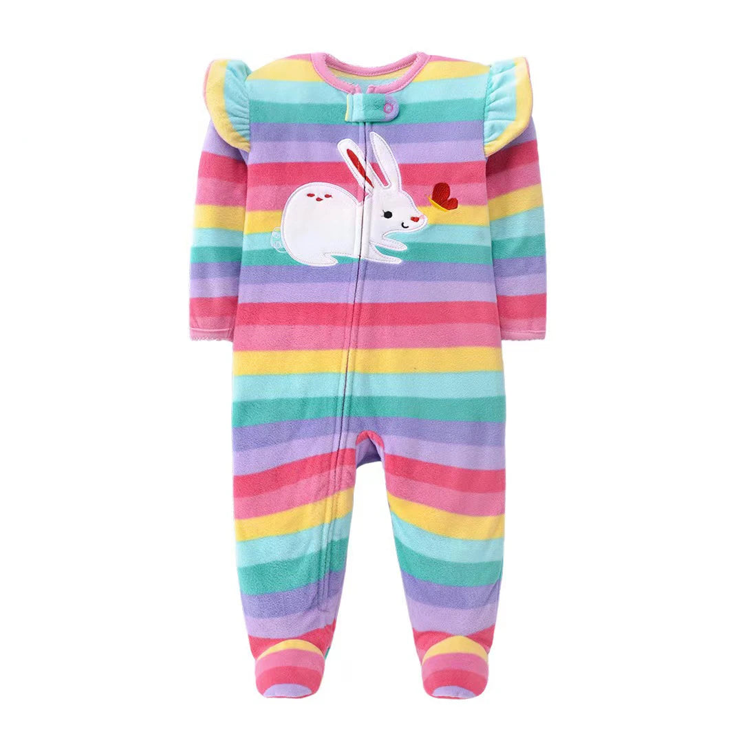 Winter Baby Boy Girl Rompers Clothes Zipper Fleece Autumn Warm Newborn Infants Pajamas Outfit Animal Jumpsuit Clothing 0 -12 M
