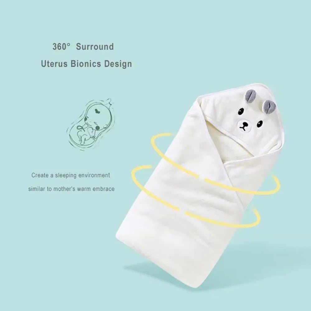 Baby Bath Towel Soft Warm Sleeping Swaddle Wrap for Girl Boy Coral Fleece Newborn Blanket Toddler Hooded Baby Stuff Bathrobe