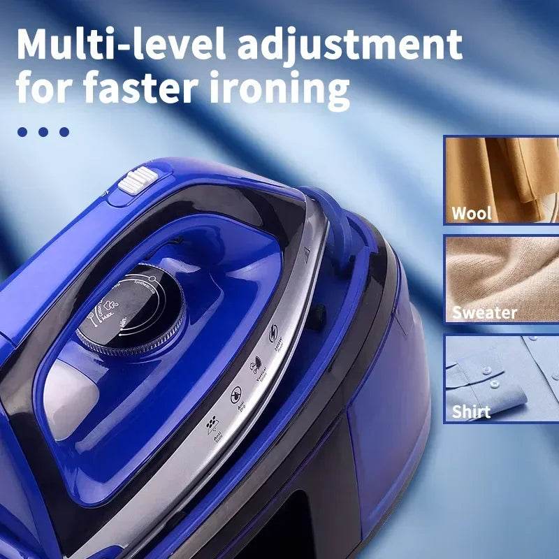 Portable 360-Degree Freestyle Dry/Steam Iron, Non-Stick Soleplate, Anti-Calc and Anti-Drip, Power Base and Carrying/Storage Case - AIAZ