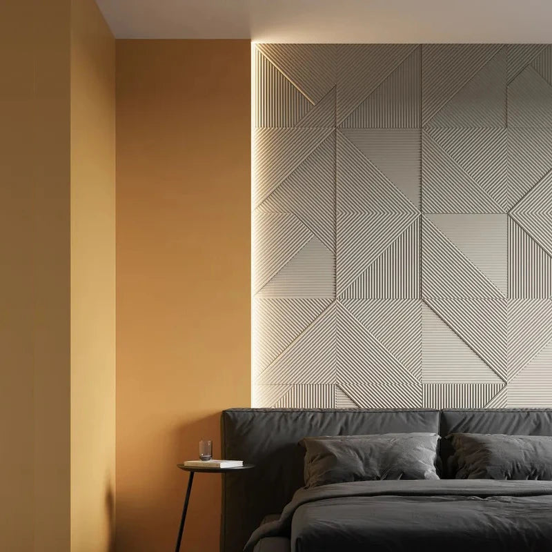 4pcs 50x50cm  Premium 3D Wave Wall panel Stripe Wallpaper PVC Wall Decor Living Room Bedroom Office Decor TV Background 9 sold