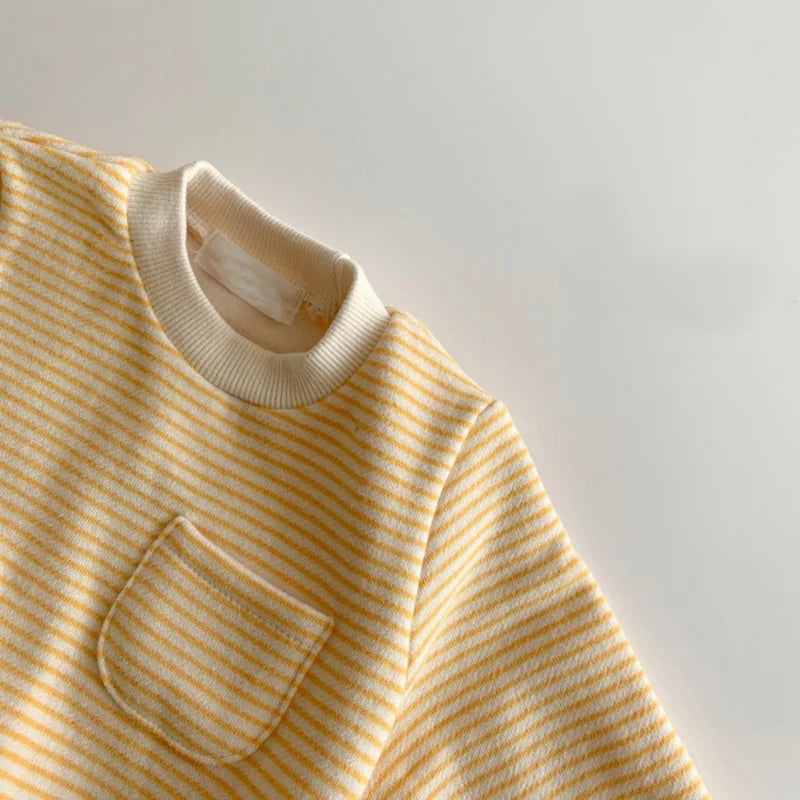 2025 Autumn New Baby Boy Girl Long Sleeve Romper Cotton Newborn Fashion Striped Jumpsuit Infant Simple Casual Clothes 0-24M