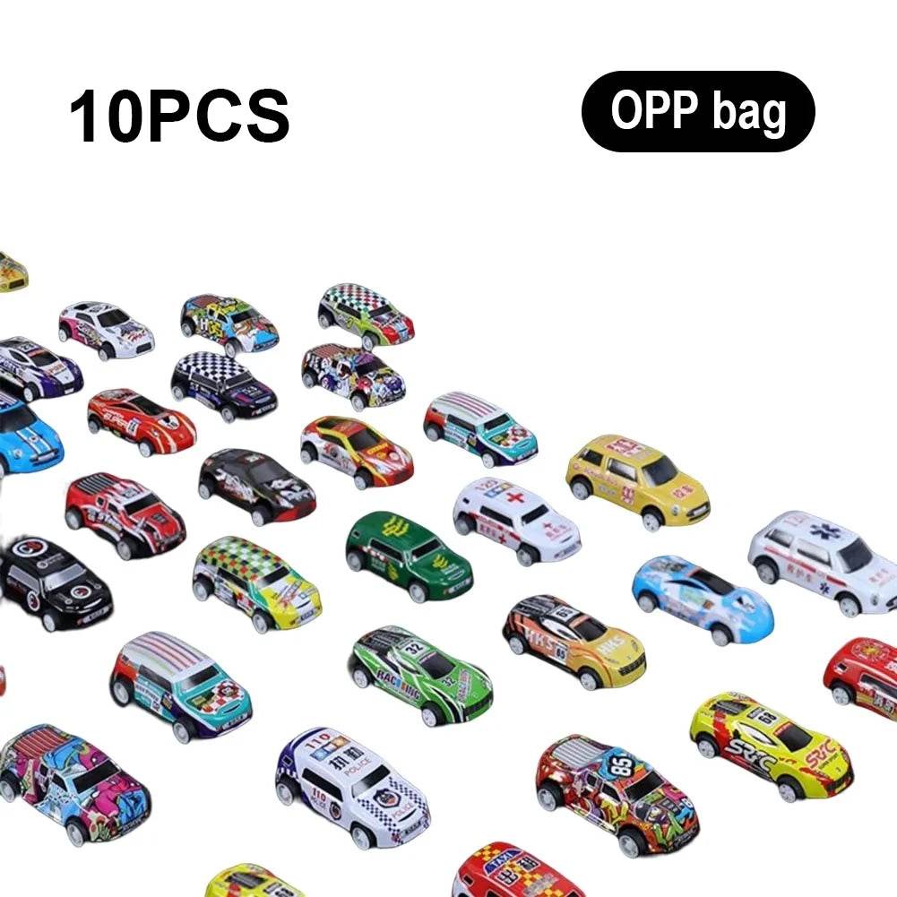48 Pieces Mini Car Set Inertia Pull Back Cars for Boys Plastic Vehicle Model with Container Collection Toy Birthday Gift for Kid - AIAZ