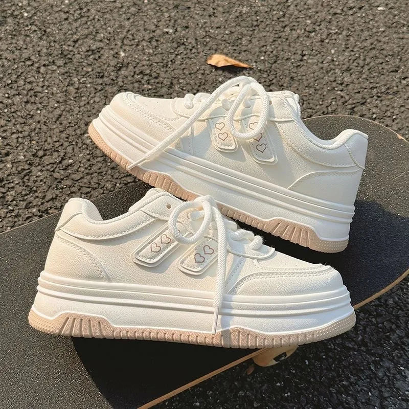 Casual A White Shoes Women Simple Breathable Women's Shoes Sneakers Canvas Women Platform Sneakers