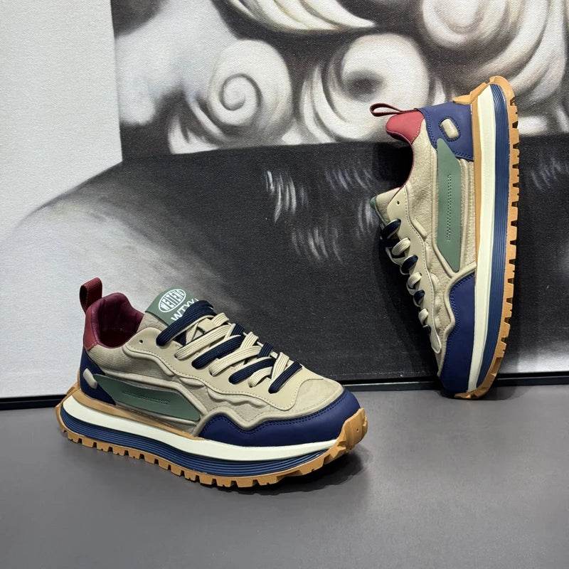 Men's Sneakers Shoes for Men Platform Sports Shoes Sports and Leisure Casual Sneaker Non-slip Fashion Wear-resistant Loafers - AIAZ