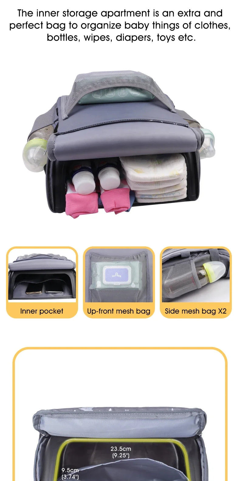 INSULAR 2 In 1 Portable Safe Pads Booster Seat Mommy Bags Comfortable Height Chair Cushion Perfect Organizer Multi-functional