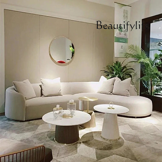 Curved Living Room Floor Sofas Lounge Modular Luxury Canape Salon Decoration  Armrest Designer Sofa Wedding Elastico Background