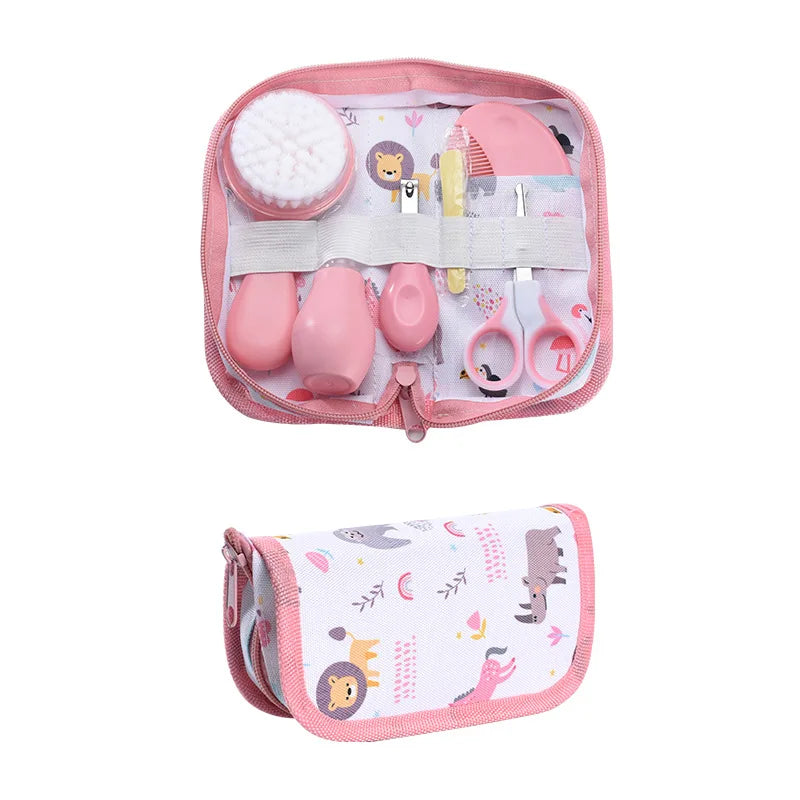 6Pcs/set Baby Care Kit Nasal Aspirator Nail Clipper Sharpener Daily Cleaning Supplies Care Head Brush Comb Scissors Tool Package