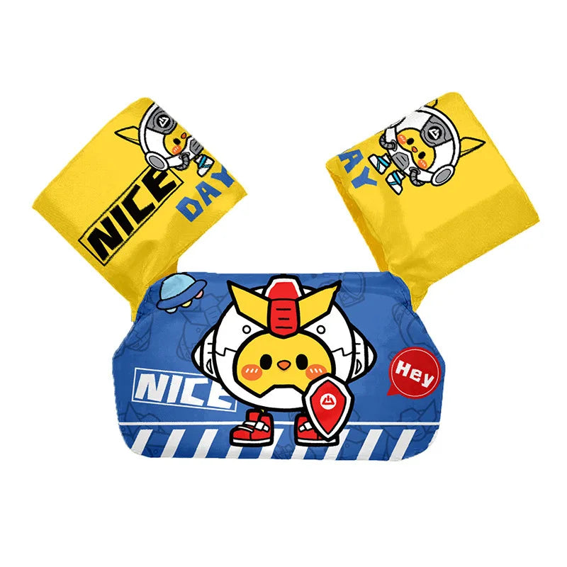 Baby Float Cartoon Arm Sleeve Swimsuit Foam Safety Adjustable Life Jacket Swimming Training Floating Pool Float Swimming Ring
