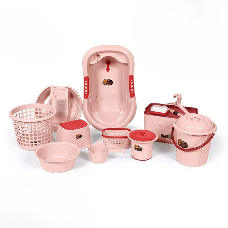 Baby Bath Tub Set with Hanger,Newborn Tub,Non-slip,Complete Bathing Set,Baby Bath Basin,Durable Bathtub,Plastic Baby Bathtub