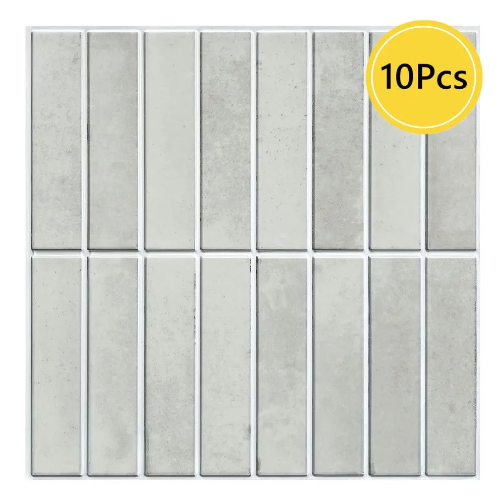 10pcs 3D Tile Stickers, Self-adhesive Green Tiles, Bathroom Wall Tile Stickers, Water and Mold Resistant, 30x30cm