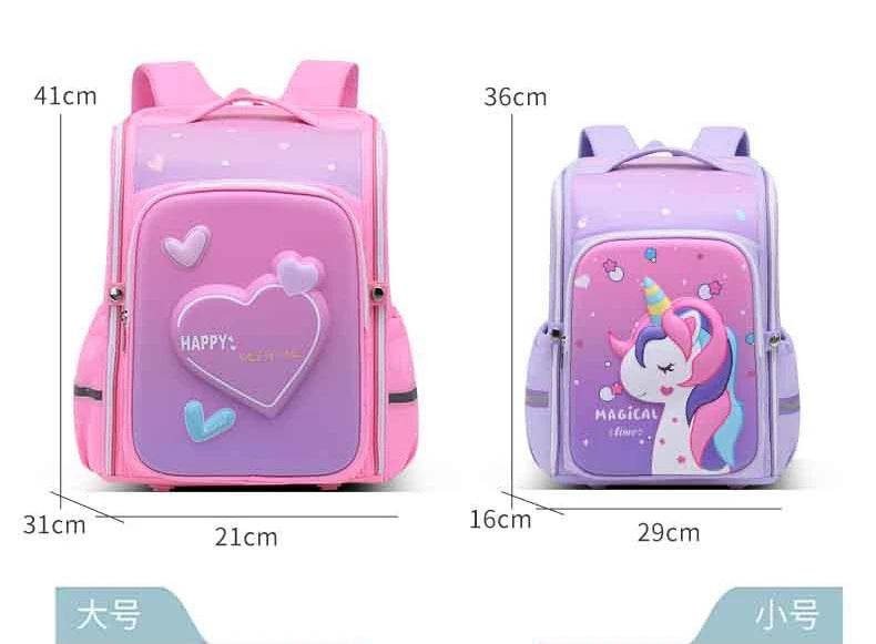primary school bags for girls cute cartoon love heart pink school backpack student bookbag elementary school kids backpack - AIAZ