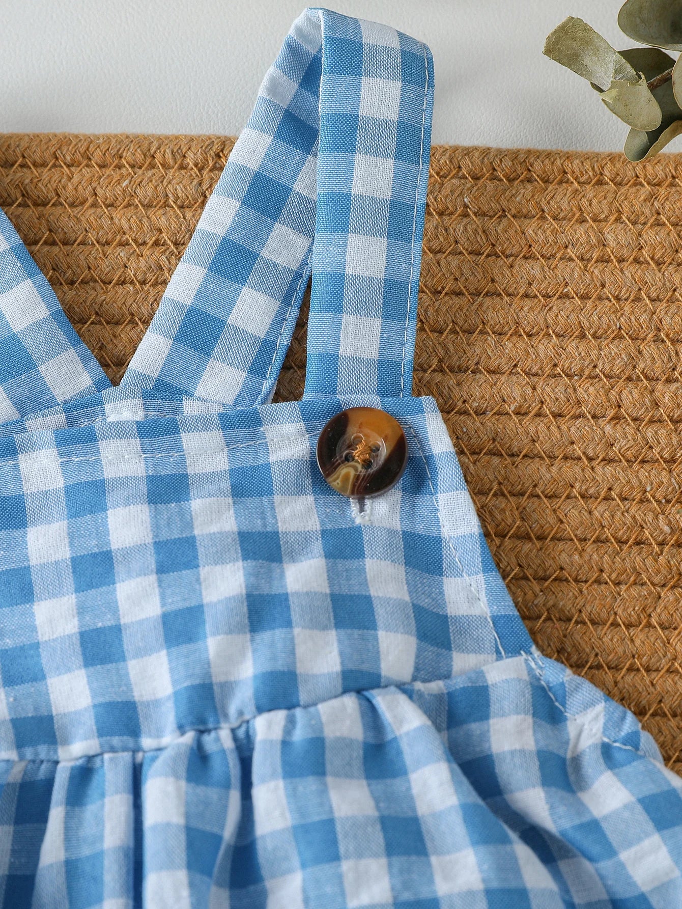 Suspenders Baby Boys Sleeveless Summer Plaid Green jumpsuit Japan&Korean Streetwear)