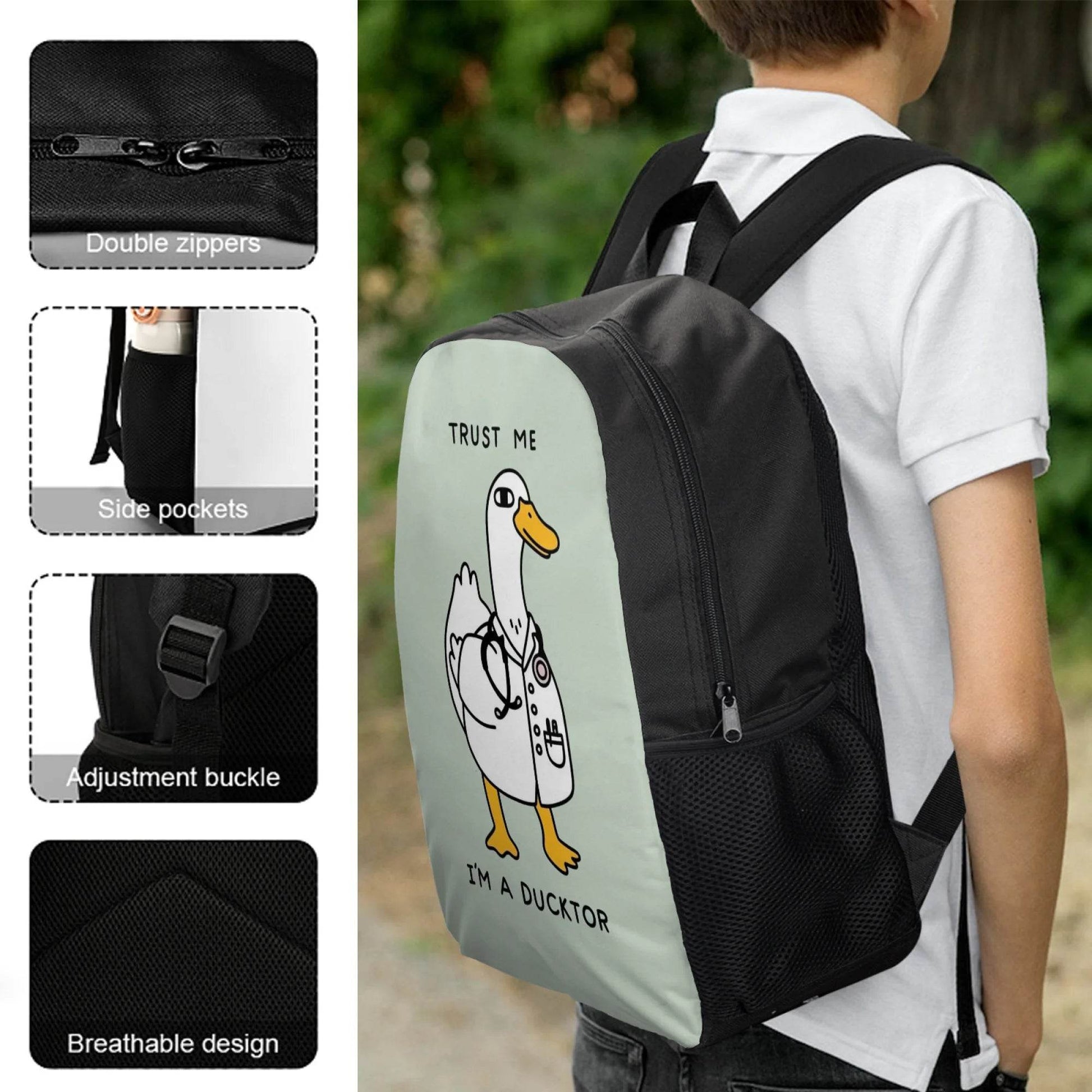 3Pcs Set School Backpack with Front Pocket,Cartoon L-eveling School Bags for Girls Boys,Large Child Backpack - AIAZ