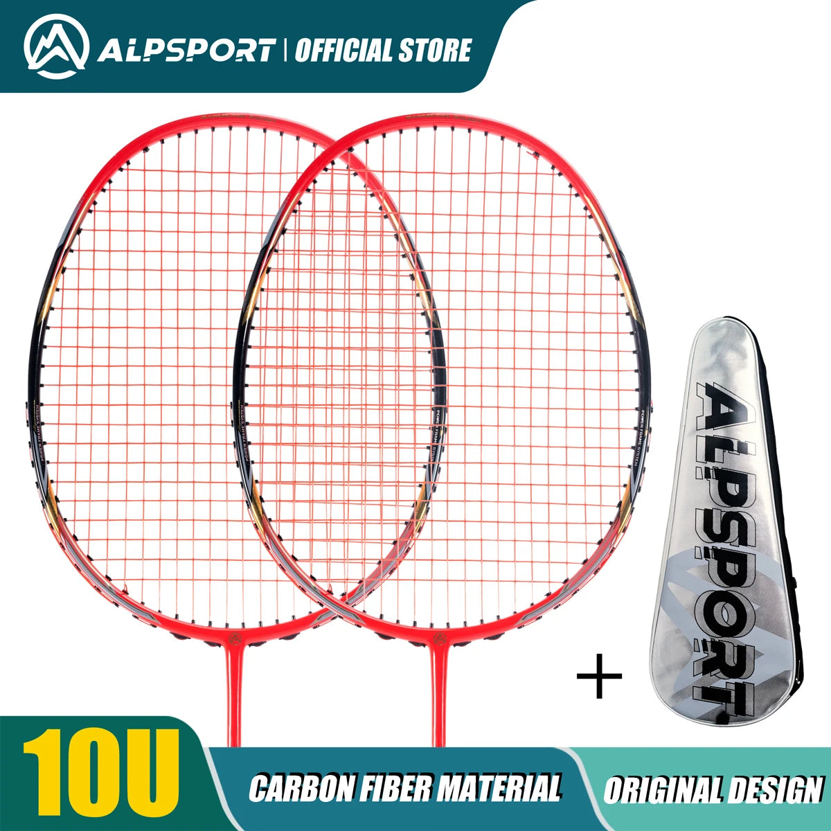 ALPSPORT AIR 10U  Ultralight 52g T800 Badminton Racket Fast Rebound  Lmported MAX 28LBS Carbon fiber + Titanium Badminton Racket