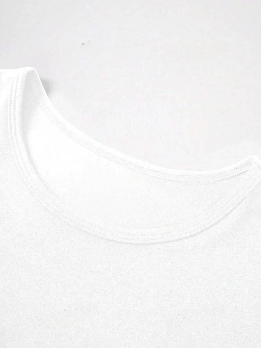 Summer Women's Tops Causal Basic T-Shirts Scoop Neck Short Sleeved Crop Tops Cute Slim Fit Tees Pullovers Clothing Y2K 2025 New - AIAZ