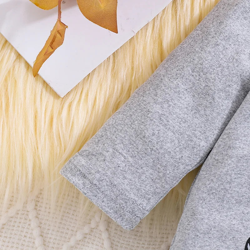 Citgeett Autumn Infant Baby Boys Girls Fall Outfits Long Sleeve Print Romper + Pants + Hat Set Spring Clothes